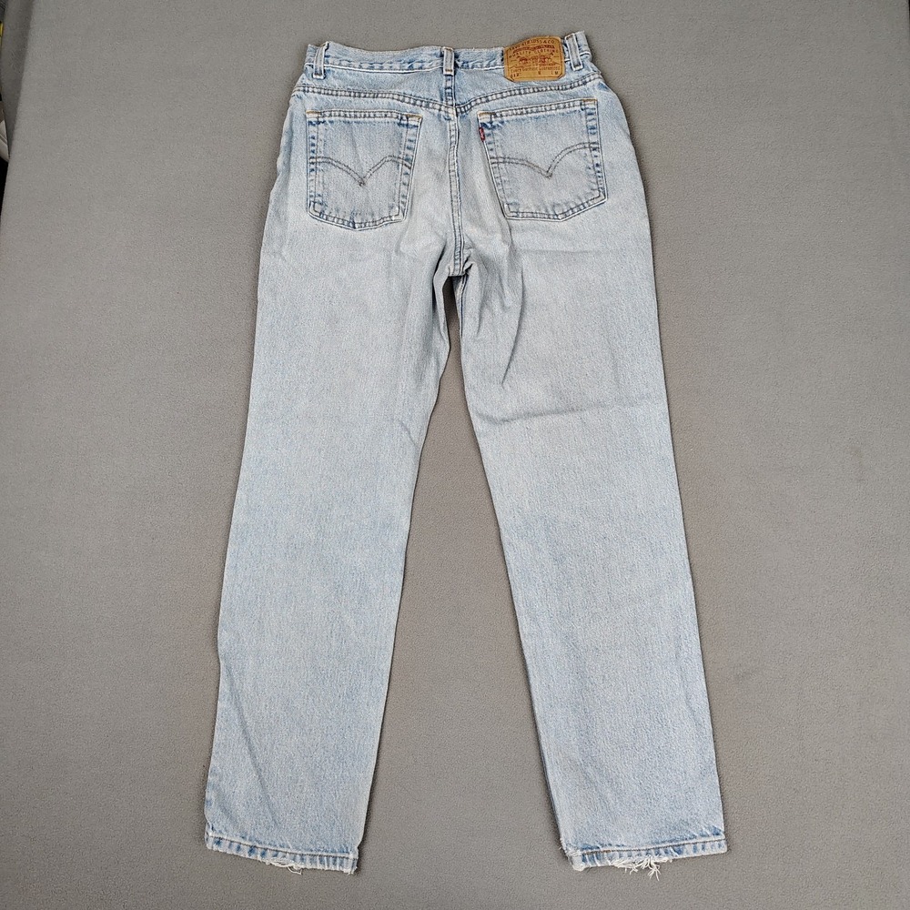 Vintage 90s Levis 512 Jeans Women 13 (Fits 8/9) Blue Straight Leg Grunge Biker - Picture 9 of 13